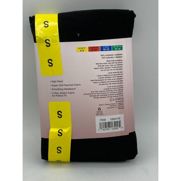 Felina Velvety Soft 7/8 Legging 2-Pack High Waist Smoothing Panel, Small, Black - Picture 2 of 4